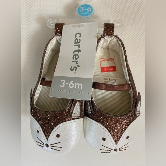 Infants' Carters 3-6mo Brown Cat Shoes NWT - Picture 2 of 8
